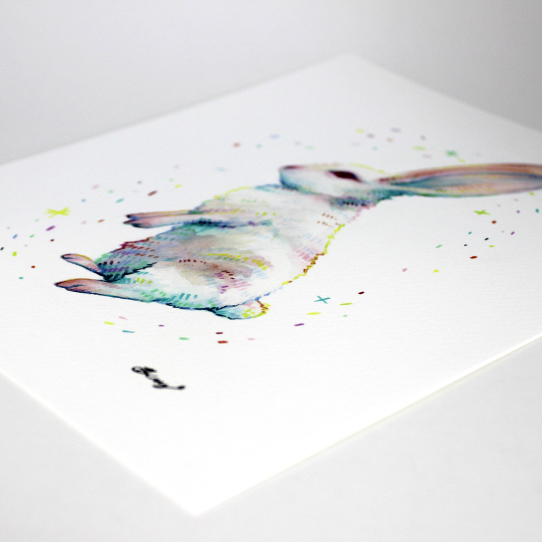 Rainbow Bunny Card - The Spectral Studio